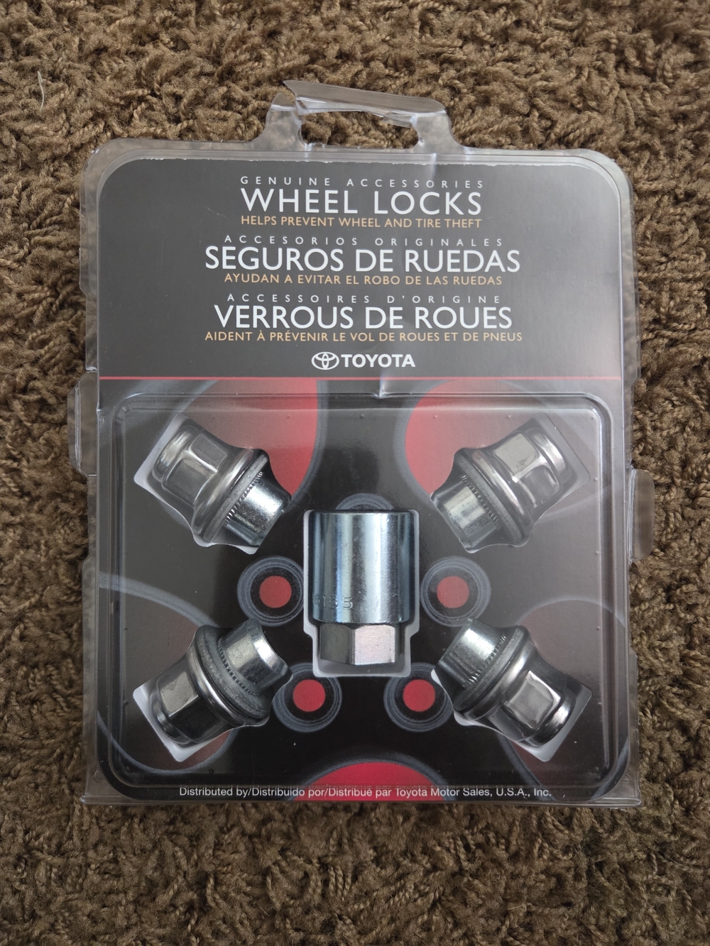 Toyota Chrome Wheel Lock Set - Silver Finish